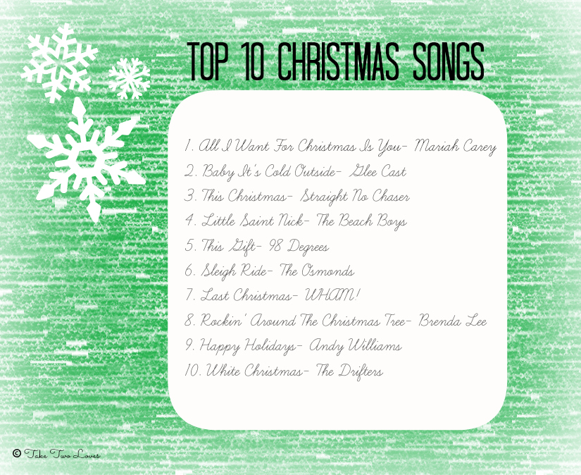 Top 10 Christmas Songs  Take Two Loves
